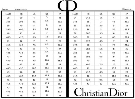 dior shoe sizing